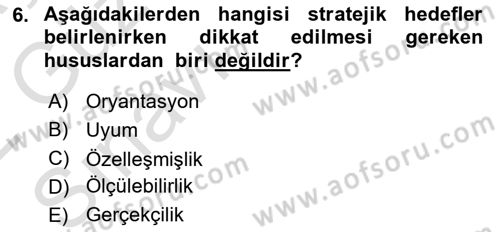 Halkla İlişkiler Yönetimi Dersi 2021 - 2022 Yılı (Vize) Ara Sınav Soruları 6. Soru