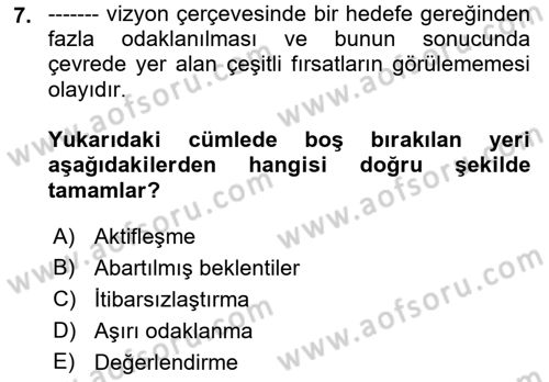 Halkla İlişkiler Yönetimi Dersi 2021 - 2022 Yılı (Vize) Ara Sınav Soruları 7. Soru