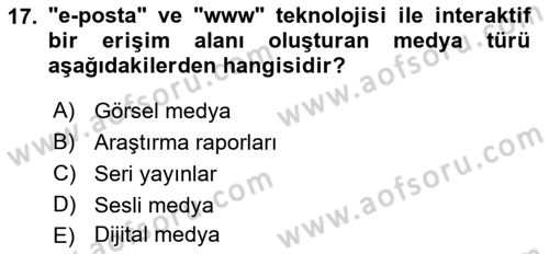 Halkla İlişkiler Yönetimi Dersi 2021 - 2022 Yılı Yaz Okulu Sınav Soruları 17. Soru