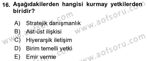 Halkla İlişkiler Yönetimi Dersi 2023 - 2024 Yılı (Vize) Ara Sınav Soruları 16. Soru