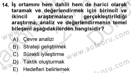 Halkla İlişkiler Yönetimi Dersi 2023 - 2024 Yılı (Final) Dönem Sonu Sınav Soruları 14. Soru