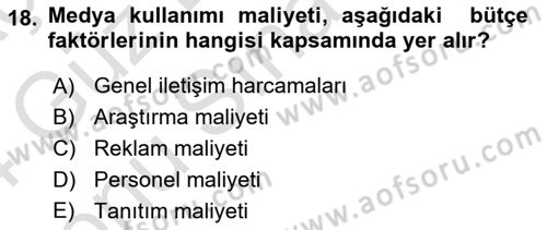 Halkla İlişkiler Yönetimi Dersi 2023 - 2024 Yılı (Final) Dönem Sonu Sınav Soruları 18. Soru