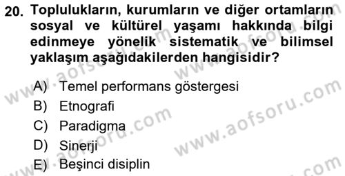 Halkla İlişkiler Yönetimi Dersi 2023 - 2024 Yılı (Final) Dönem Sonu Sınav Soruları 20. Soru