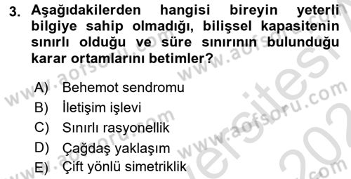Halkla İlişkiler Yönetimi Dersi 2023 - 2024 Yılı (Final) Dönem Sonu Sınav Soruları 3. Soru