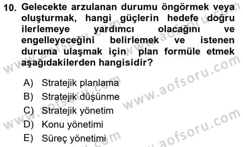 Halkla İlişkiler Yönetimi Dersi 2023 - 2024 Yılı Yaz Okulu Sınav Soruları 10. Soru