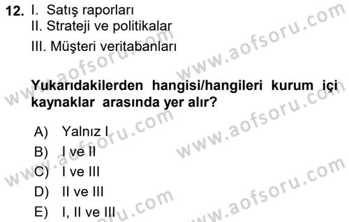 Halkla İlişkiler Yönetimi Dersi 2023 - 2024 Yılı Yaz Okulu Sınav Soruları 12. Soru