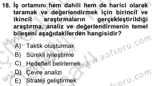 Halkla İlişkiler Yönetimi Dersi 2023 - 2024 Yılı Yaz Okulu Sınav Soruları 18. Soru