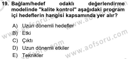 Halkla İlişkiler Yönetimi Dersi 2023 - 2024 Yılı Yaz Okulu Sınav Soruları 19. Soru