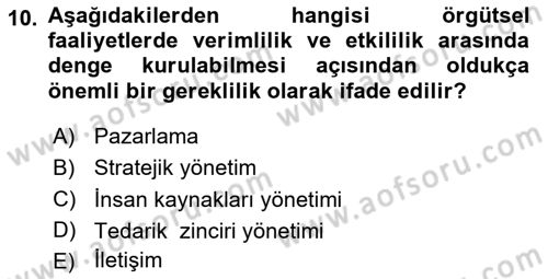 Halkla İlişkiler Yönetimi Dersi 2024 - 2025 Yılı (Vize) Ara Sınav Soruları 10. Soru