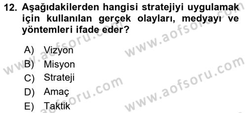 Halkla İlişkiler Yönetimi Dersi 2024 - 2025 Yılı (Final) Dönem Sonu Sınav Soruları 12. Soru