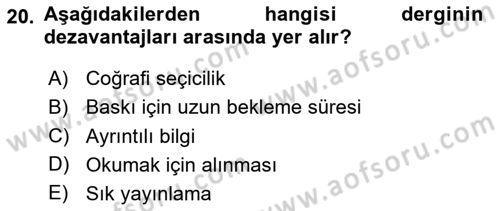 Halkla İlişkiler Yönetimi Dersi 2024 - 2025 Yılı (Final) Dönem Sonu Sınav Soruları 20. Soru
