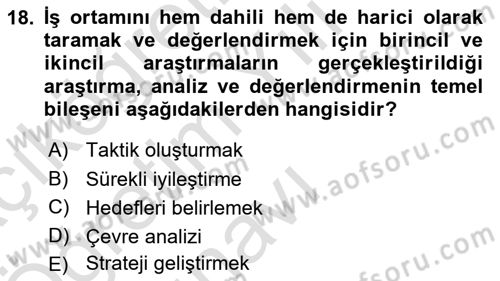 Halkla İlişkiler Yönetimi Dersi 2024 - 2025 Yılı Yaz Okulu Sınav Soruları 18. Soru
