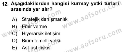 Halkla İlişkiler Yönetimi Dersi 2025 - 2026 Yılı (Vize) Ara Sınav Soruları 12. Soru