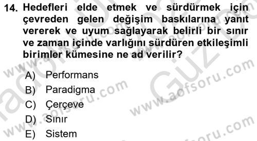 Halkla İlişkiler Yönetimi Dersi 2025 - 2026 Yılı (Vize) Ara Sınav Soruları 14. Soru