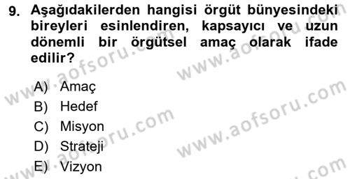 Halkla İlişkiler Yönetimi Dersi 2025 - 2026 Yılı (Vize) Ara Sınav Soruları 9. Soru