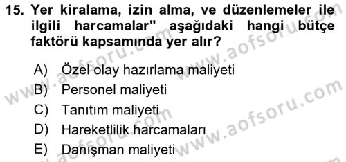 Halkla İlişkiler Yönetimi Dersi 2025 - 2026 Yılı (Final) Dönem Sonu Sınav Soruları 15. Soru
