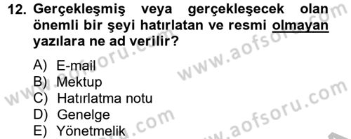 Halkla İlişkiler Yazarlığı Dersi 2012 - 2013 Yılı (Final) Dönem Sonu Sınav Soruları 12. Soru