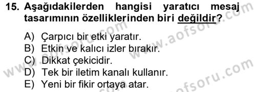 Halkla İlişkiler Yazarlığı Dersi 2012 - 2013 Yılı (Final) Dönem Sonu Sınav Soruları 15. Soru