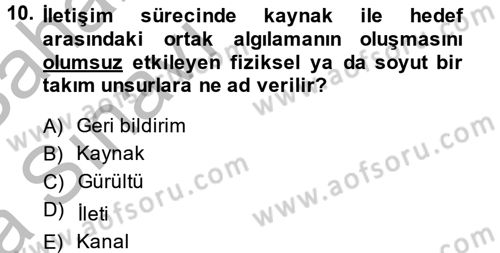 Halkla İlişkiler Yazarlığı Dersi 2013 - 2014 Yılı (Vize) Ara Sınav Soruları 10. Soru