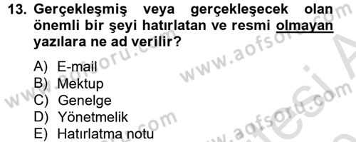 Halkla İlişkiler Yazarlığı Dersi 2013 - 2014 Yılı Tek Ders Sınav Soruları 13. Soru