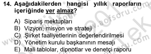 Halkla İlişkiler Yazarlığı Dersi 2013 - 2014 Yılı Tek Ders Sınav Soruları 14. Soru
