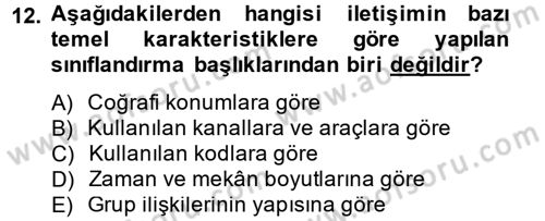 Halkla İlişkiler Yazarlığı Dersi 2014 - 2015 Yılı (Vize) Ara Sınav Soruları 12. Soru