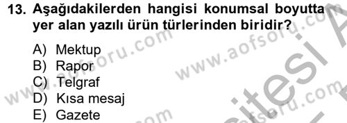 Halkla İlişkiler Yazarlığı Dersi 2014 - 2015 Yılı (Vize) Ara Sınav Soruları 13. Soru