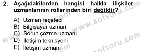 Halkla İlişkiler Yazarlığı Dersi 2014 - 2015 Yılı (Vize) Ara Sınav Soruları 2. Soru