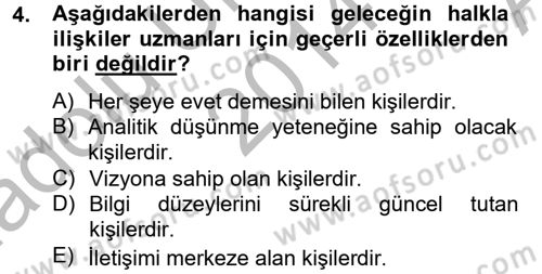 Halkla İlişkiler Yazarlığı Dersi 2014 - 2015 Yılı (Vize) Ara Sınav Soruları 4. Soru