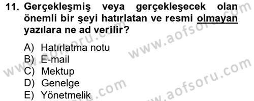 Halkla İlişkiler Yazarlığı Dersi 2014 - 2015 Yılı (Final) Dönem Sonu Sınav Soruları 11. Soru