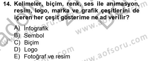 Halkla İlişkiler Yazarlığı Dersi 2014 - 2015 Yılı (Final) Dönem Sonu Sınav Soruları 14. Soru