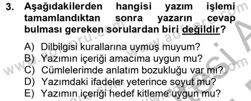 Halkla İlişkiler Yazarlığı Dersi 2014 - 2015 Yılı (Final) Dönem Sonu Sınav Soruları 3. Soru