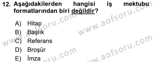 Halkla İlişkiler Yazarlığı Dersi 2015 - 2016 Yılı (Final) Dönem Sonu Sınav Soruları 12. Soru