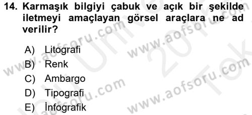 Halkla İlişkiler Yazarlığı Dersi 2015 - 2016 Yılı Tek Ders Sınav Soruları 14. Soru