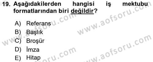 Halkla İlişkiler Yazarlığı Dersi 2015 - 2016 Yılı Tek Ders Sınav Soruları 19. Soru
