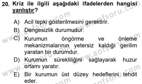 Halkla İlişkiler Yazarlığı Dersi 2015 - 2016 Yılı Tek Ders Sınav Soruları 20. Soru