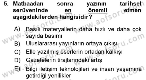 Halkla İlişkiler Yazarlığı Dersi 2015 - 2016 Yılı Tek Ders Sınav Soruları 5. Soru