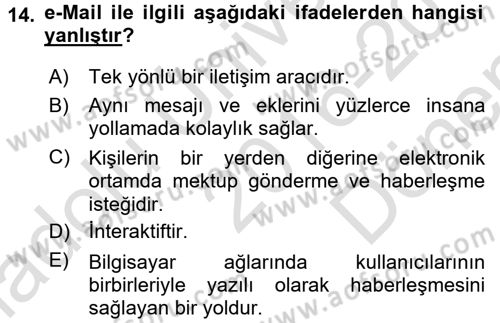 Halkla İlişkiler Yazarlığı Dersi 2016 - 2017 Yılı (Final) Dönem Sonu Sınav Soruları 14. Soru