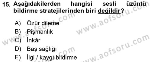 Halkla İlişkiler Yazarlığı Dersi 2017 - 2018 Yılı (Final) Dönem Sonu Sınav Soruları 15. Soru
