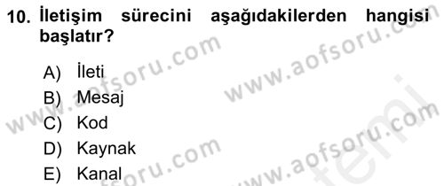 Halkla İlişkiler Yazarlığı Dersi 2018 - 2019 Yılı (Vize) Ara Sınav Soruları 10. Soru