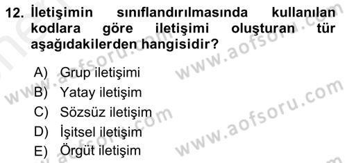 Halkla İlişkiler Yazarlığı Dersi 2018 - 2019 Yılı (Vize) Ara Sınav Soruları 12. Soru