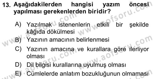 Halkla İlişkiler Yazarlığı Dersi 2018 - 2019 Yılı (Vize) Ara Sınav Soruları 13. Soru