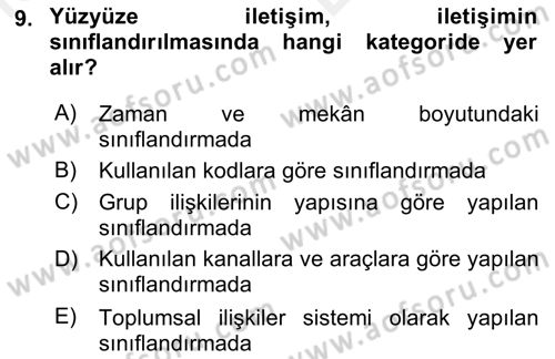 Halkla İlişkiler Yazarlığı Dersi 2018 - 2019 Yılı (Vize) Ara Sınav Soruları 9. Soru
