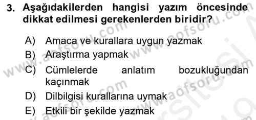 Halkla İlişkiler Yazarlığı Dersi 2018 - 2019 Yılı (Final) Dönem Sonu Sınav Soruları 3. Soru