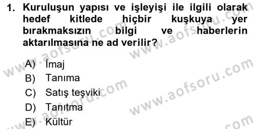 Halkla İlişkiler Yazarlığı Dersi 2020 - 2021 Yılı Yaz Okulu Sınav Soruları 1. Soru