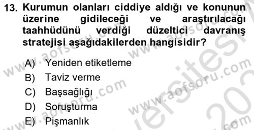 Halkla İlişkiler Yazarlığı Dersi 2020 - 2021 Yılı Yaz Okulu Sınav Soruları 13. Soru