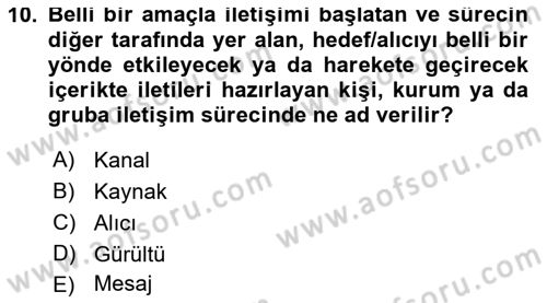 Halkla İlişkiler Yazarlığı Dersi 2021 - 2022 Yılı (Vize) Ara Sınav Soruları 10. Soru