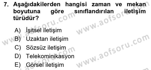 Halkla İlişkiler Yazarlığı Dersi 2023 - 2024 Yılı (Vize) Ara Sınavı 7. Soru