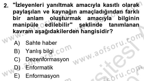 Halkla İlişkiler Yazarlığı Dersi 2024 - 2025 Yılı (Final) Dönem Sonu Sınav Soruları 2. Soru