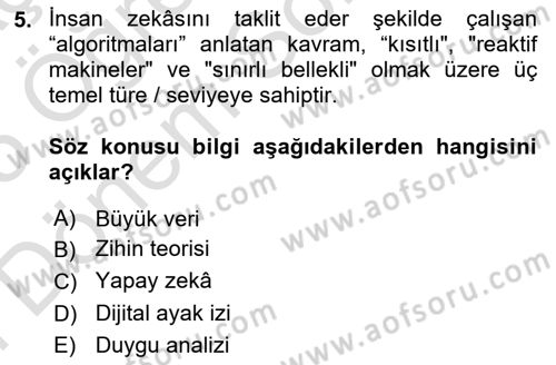 Halkla İlişkiler Yazarlığı Dersi 2024 - 2025 Yılı (Final) Dönem Sonu Sınav Soruları 5. Soru